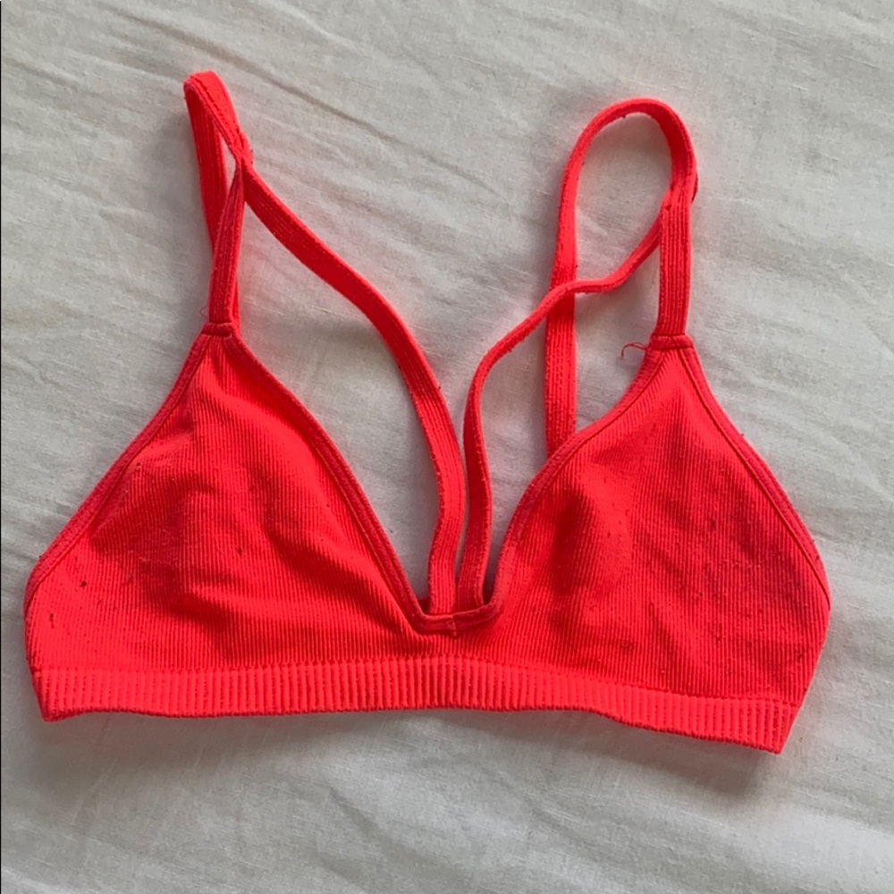 Free People neon pink V line soft bra XS/S